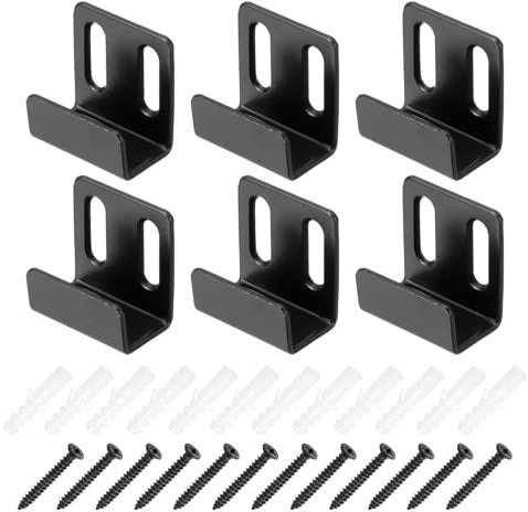 PATIKIL Support de suspendu pour Carrelage 1.6X1.4, 6 Ensemble Attaches à Clips pour Miroir Mural en U, Kit Support Miroir Réglable en Métal en Acier Inoxydable avec Vis, Ton Argenté