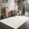the carpet Janelle eleganter hochwertiger Viskose Wohnzimmer Teppich, exquisiter handegewebter Kurzflor mit Premium-Qualität, pflegeleicht, farbecht, Weiß, 200 cm Rund