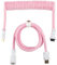 EPOMAKER FurMix Câble de Clavier Enroulé Personnalisé, Câble USB-C vers USB-A de 1,5 m à Double Gaine pour Clavier Mécanique, avec Connecteur Aviateur Métallique Amovible à 5 Broches (Rose, FurMix)
