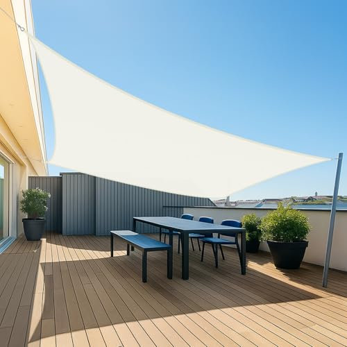 UMI Toldo Vela 2.5x3.5m Rectangular Impermeable Vela de Sombra Protección Rayos UV Toldos Exterior Terraza para Patio Jardín- Crema