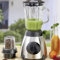 Batidora de Vaso 5 velocidades 800W de Potencia, Vaso 1,5L, molinillo para cafe y especia incluido, Cuchilla y acabados acero inoxidable