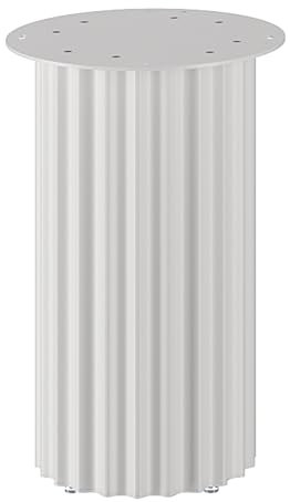 Pieds de table ronds en métal pour table basse à monter soi-même, blanc, 380 mm