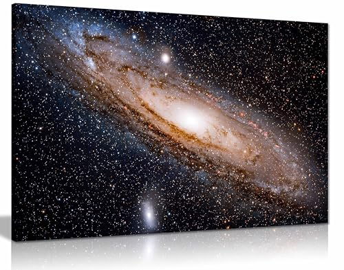 Leinwanddruck, Motiv: Andromeda Galaxie, gerahmt, Bilder für Wände, Schlafzimmer, Wohnzimmer und Badezimmer, 61 x 41 cm