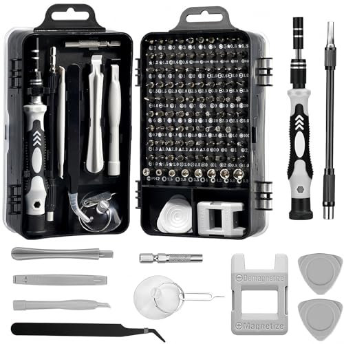 Feinmechaniker Werkzeug Set, (115 in 1) Mehrzweck Mini Schraubenzieher Set, Feinmechaniker Schraubendreher Set Multifunktional für PC Laptop PS iPhone Uhr Macbook Spielzeug Xbox Brille Kamera (Black)