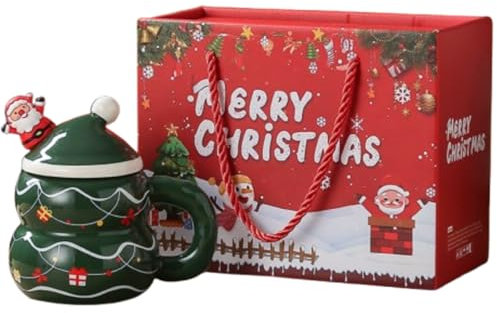 Richaa Tasse à café de Noël avec cuillère mélangeuse - 400 ml - Latte Macchiato - Tasse à cappuccino - Cadeau