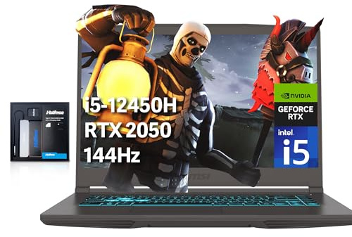 msi Thin 15.6 FHD IPS 144Hz Gaming Laptop, Intel i5-12450H, 16GB RAM, 1TB PCIe SSD, NVIDIA GeForce RTX 2050, Backlit Keyboard, WiFi 6, Black, Win 11 Pro, 128GB Hotface Extension Set
