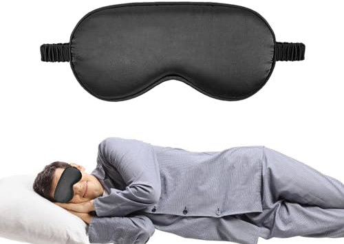 Augenklappe zum Schlafen, Augenschutz für die Nacht, blickdicht, weich, atmungsaktiv und glatt für Reisen, Augenschutz für Flug, Büro, Zuhause
