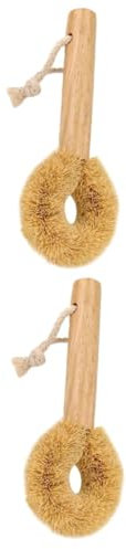 Ciieeo 2 Pcs Dish Brush Bowl Cleaning Brush Reusable Kitchen Dish Scrubber Wooden Handle