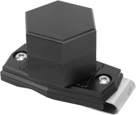 EMUKOEP Sechseckige Pool-Queue-Kreidebox mit Magnetclip, 6063 Aluminium, Schwarz, Leicht, Magnetisch, Tragbar, Billard-Kreideetui für Billard-Queue