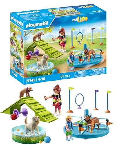 PLAYMOBIL | My Life | Aire de Jeux pour Chiens | Jouet pour Enfants | Set de Figurines de Chiens | Jouet pour Enfants à partir de 4 Ans | 71745