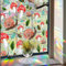 GORGECRAFT 100x43cm Bunte Sichtschutzfolie Für Fenster In Pilz Und Regenbogen Optik Schnecken Motiv 3D Buntglasabdeckung Dekorative Fensterfolie Nicht Klebend Statisch UV Beständig Aufkleber Für Zimm