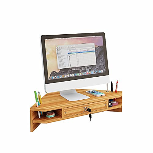 Verstellbarer Monitorständer mit Schublade, dreieckiges Schreibtischregal für Computer, Drucker, Laptop, platzsparende Nizers für Home Office