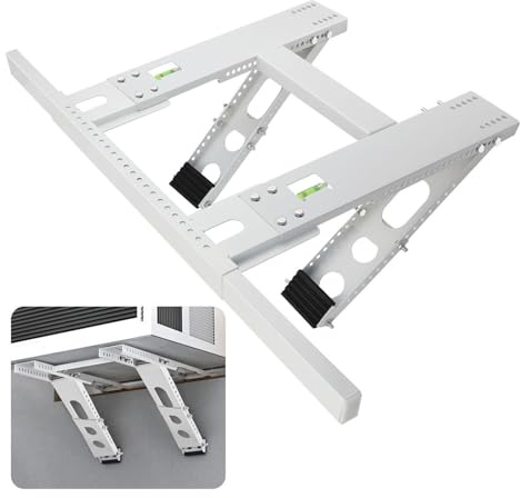 AC-Montagehalterung, Wand-Klimaanlagenständer, verstellbares Loch, frei, robuster Stahl, 100 kg Tragfähigkeit, Fenster-Klimaanlagen-Halter