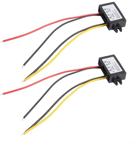 Honseadek Lot de 2 convertisseurs abaisseurs DC-DC 12 V/24 V vers 5 V 3 A 15 W, régulateur de tension étanche pour audio de voiture, GPS, bande LED, panneau solaire