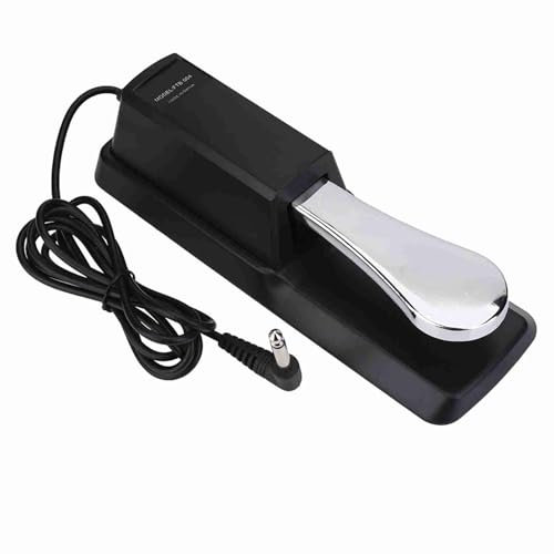 CYSFETENA 6,5 MM Schnittstelle Keyboard Sustain Pedal,Rutschfeste Gummiboden Piano Pedal,Universal Keyboard Pedal mit 160cm Kabels für Elektronische Keyboards und Digitalpianos