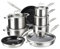 Cooks Professional 8 Piece Tri-Ply Cookware Set | 3 x Saucepans, 2 x Frying Pans, Wok with Lid, Saute Pan & Stockpot | Compatible with All Hobs Inc Induction & Oven Safe