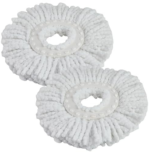 Minky Spritz 'n' Go Mop Heads Replacement Pack of 2, Durable Refill for Spin Mop, Deep Clean For All Types of Floors, Machine Washable, 100% Microfibre