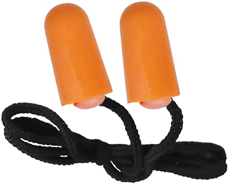 Bison Life NoiseGard EP1112 Corded Disposable Ear Plugs – 37dB SNR, PU Foam Tapered Design, Orange Hearing Protection for Construction, Aviation, Engineering & Loud Machinery (25 Pairs)
