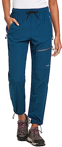 BALEAF Pantaloni da donna Capri per attività all'aria aperta, impermeabili, ad asciugatura rapida, leggeri, con protezione dai raggi UV UPF 50 e tasche dotate di cerniera, S