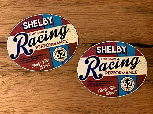 24/7stickers #768 / 2X Shelby Cobra Aufkleber je ca. 10 x8 cm AC Bra 289 427 USA Vintage V8 Rennsport Racing Oldtimer Retro Power Big Block Muscle Car Auto