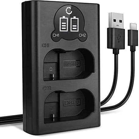 CELLONIC Smart & Fast EN-EL15 EN-EL15B Dual Charger compatible with MH-25 + USB Cable Charging Cable USB Power Supply