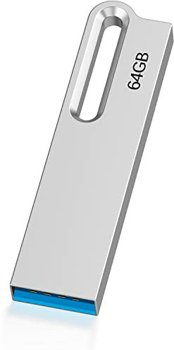 KOOTION 64 GB USB 3.0 Flash Drive Metal Thumb Drive with Keychain 64 GB Waterproof Jump Drive Memory Sticks for Computer/Laptop Storage Backup(64 GB 3.0, Silver)