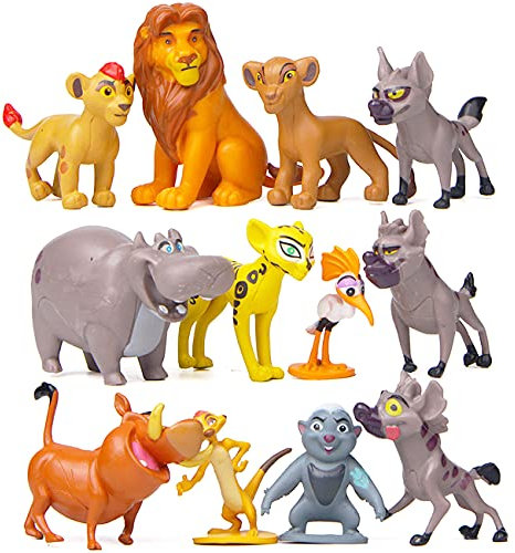 Miotlsy 12 Stück Mini Löwenkönig Figuren Set - Cupcake Figuren Geburtstags Party Kuchen Dekoration Lieferungen Cake Topper für Kind Junge Mädchen Dekoration Geburtstags
