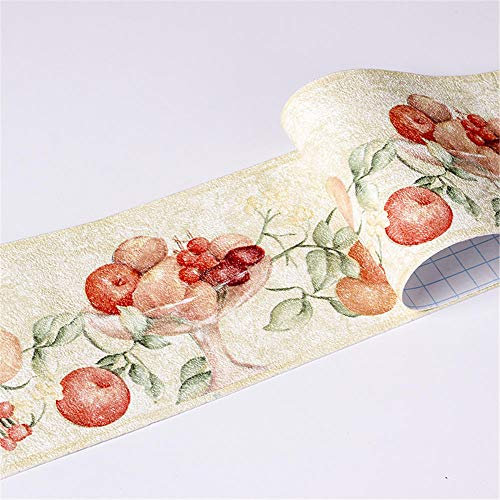 GouieRylin Carta da parati autoadesiva per bordo del bagno, impermeabile, bordi per pareti della cucina, in PVC, rimovibile, bordo delle piastrelle frutta gialla 10.6cm X 500CM