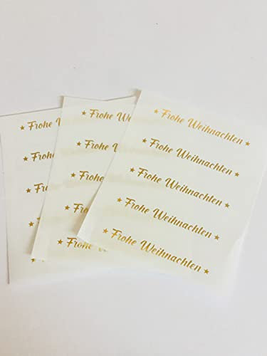 24 Stück Frohe Weihnachten Deutsche Weihnachten Aufkleber Glänzend Gold Glänzend Silber oder Rosegold auf Klar Transparent (Gold auf Klar)