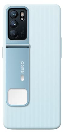 OPPO Cover Reno 6 ORIGINALE, Custodia per cellulare 16,3 cm (6.4) Cover con Funzione Flash, Colore Blu