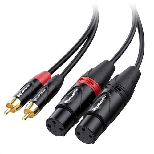 Cable Matters Cavo XLR a RCA 1,8m - Cavo da XLR Femmina a RCA Doppio