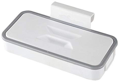 WANGCL White Portable Trash Bag Holder Hanging RV Garbage Bag Holder with Lid Kitchen Trash Bin Garbage Bags Storage Rack No punching required