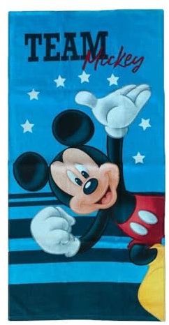 hermet Mickey Mouse Strandtuch aus Frottee, 100% Baumwolle, 70 x 140 cm, offizielles Produkt