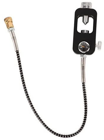 Adaptador de Recarga de Tanque de Buceo, VáLvula de AleacióN de Aluminio Adaptador de Buceo EstacióN de Recarga de VáLvula de Yugo de Buceo PortáTil con Manguera de Calibre