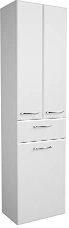 Lomadox Hochschrank mit Wäschekippe in weiß Hochglanz, B/H/T: ca. 50/185,5/33 cm