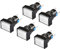Heschen 16 mm Rechteck Drucktastenschalter, 1NO 1NC, 5-polig, momentaner Typ, weiß, 12 V LED Lampe