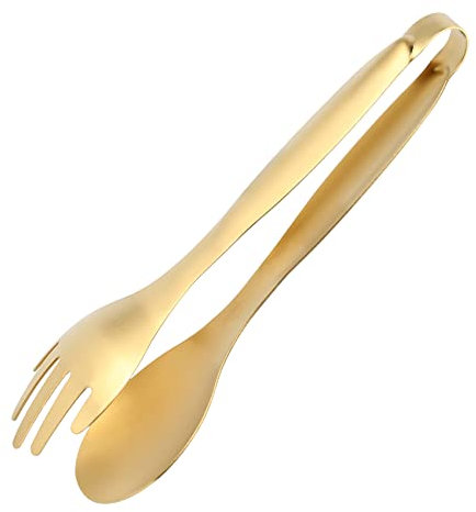 Bureau Pinzas de acero inoxidable para alimentos, utensilios de cocina dorados, herramientas de cocina para bufé, clips de barbacoa, pinza de pan