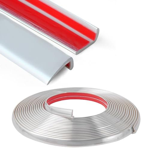 Zayejod 6M PVC Silver Corner Trim, Weather Stripping for External Corners, Peel and Stick, 0.75cm Width, 6m Length