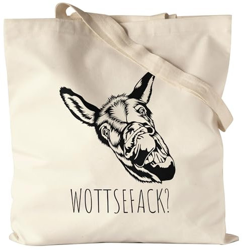 Hey!Print Wottsefack WTF Jutebeutel Esel Geschenk Humor Büro Mitarbeiter Chef Kollegen