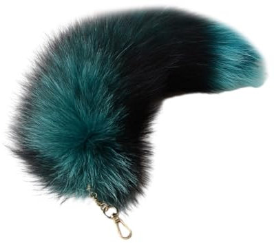 MinkeyBear Flauschiger Fuchsschwanz-Schlüsselanhänger, Farbverlauf, Füchse, Schwanz, Schlüsselanhänger, hängende Ornamente, Taschenanhänger, Auto-Schlüsselanhänger, Handtaschen-Dekorationen für Frauen