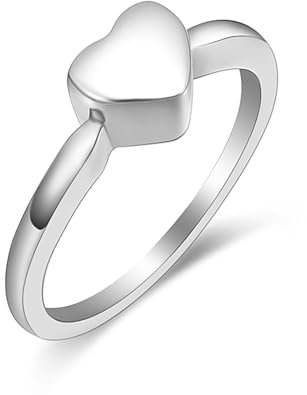 VCCWYQK Herz Form Urne Ringe für Asche für Frauen Männer Finger Asche Ring Gedenkschmuck für geliebte Menschen mit Füllung Kits