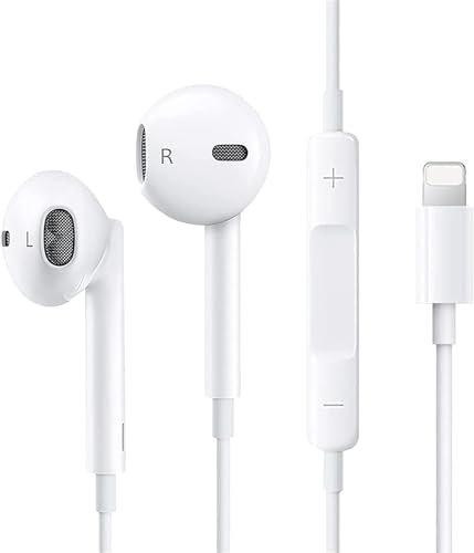 Wired Headphones For i-Phone, In-Ear Earphones HiFi Stereo Sound Noise Canceling Music Headset Built-In Microphone Volume Control Audio Compatible With i-Phone 14 Pro Max/14/13/SE/12/12 Mini/11/X/XR