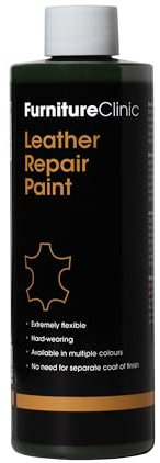 Furniture Clinic Vernice e Tintura per la Riparazione della Pelle, Colorante Autosigillante per Una Riparazione Facile, Adatto per Divani in Pelle, Sedili di Auto, Scarpe, Borse (250ml, Verde pino)