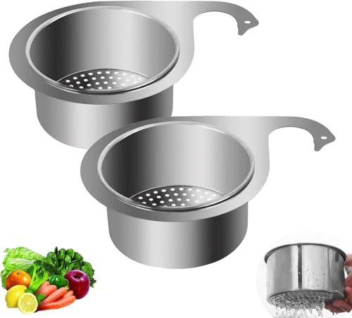 Luonaa 2 Pièces Panier d'Égouttage pour Évier En Acier Inoxydable, Sink Strainer Basket, Panier d'évier en forme de cygne, Panier pour Evier Cuisine,Panier amovible pour fruits et légumes