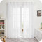 Deconovo Voile Gardinen Transparent Vorhang mit Ösen Gardinenschal mit Muster Vorhänge Schlafzimmer, 175x140 cm, Weiß, 2er Set