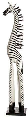 Ciffre 60cm Holz Zebra Holzzebra Schwarz Weiß Afrika Style Handarbeit Fair Trade + Glücksbringer Armband
