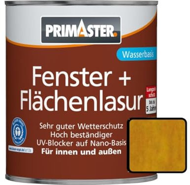 Primaster Fenster-und Flächenlasur 750ml Kiefer Holzlasur Wetterschutz