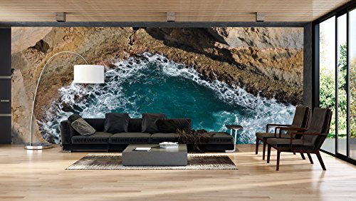 Fotomural Vinilo Pared Cavidad en las Rocas Playa | Fotomurales pared | Fotomural Decorativo | Mural | Vinilo Decorativo | 200 x 150 cm | Decoración comedores salones |