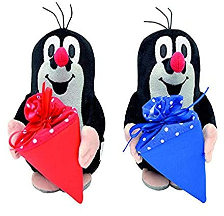 Der kleine Maulwurf Plüsch mit Schultüte/Zuckertüte: 16 cm: Rot und Blau sortiert