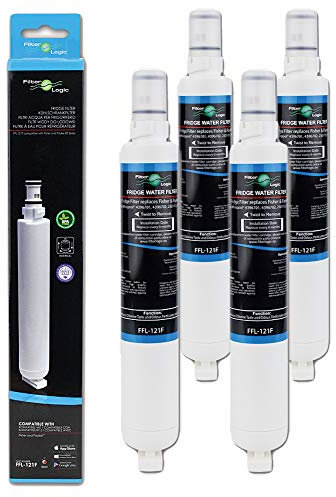 FilterLogic FFL-121F Fridge Water Filter Compatible with Fisher & Paykel 842802 & 81099 for Fridges RS90A, RS90AU1, RS36A, RS36W. RS120W, RS9120W, Whirlpool 4396701 (4 Pack)